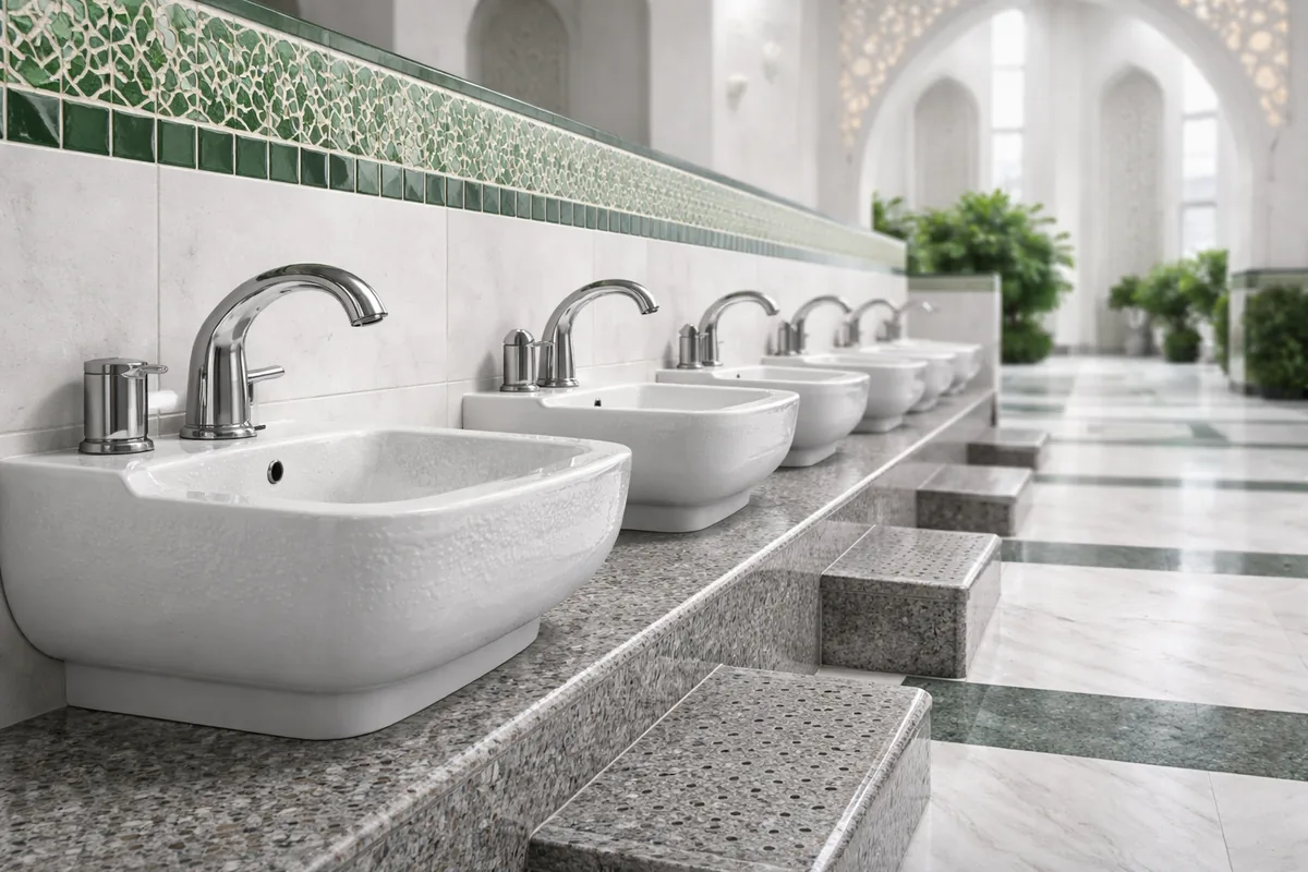 Quels sont les avantages des lavabos d'ablutions en céramique antibactérienne dans les mosquées